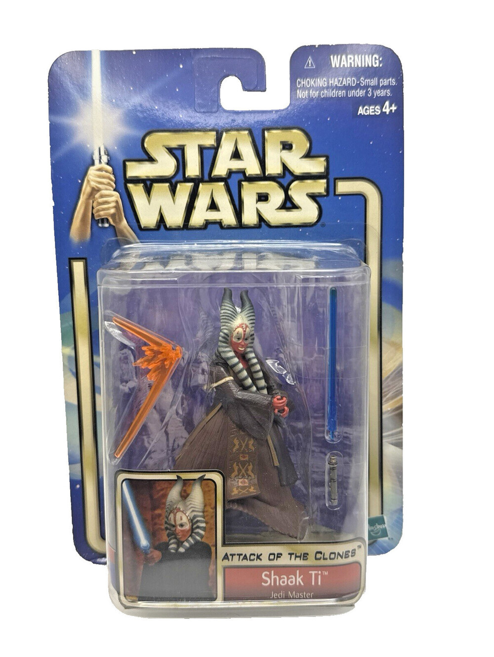 2002 Star Wars AOTC Shaak Ti Jedi Master Figure 02-10 MOC Hasbro